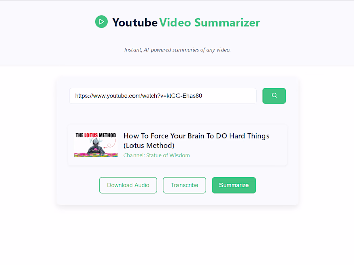 YouTube Video Summarizer