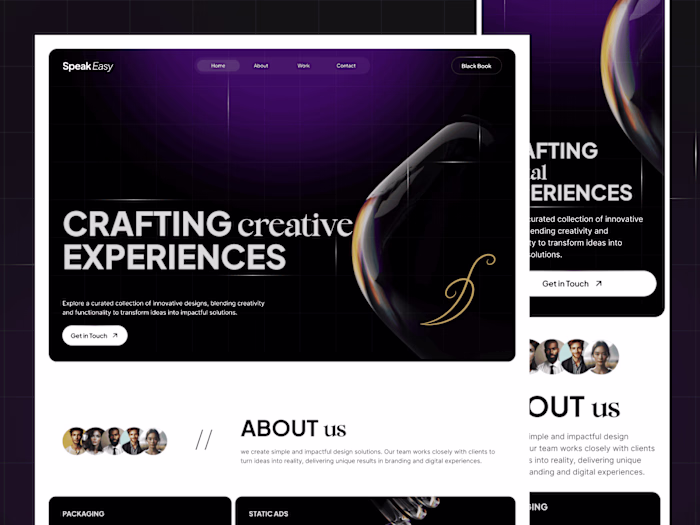 SpeakEasy – Studio Website for Creative Services