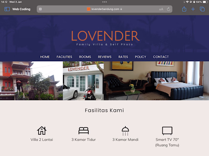 Lovender Villa Web Design and Development