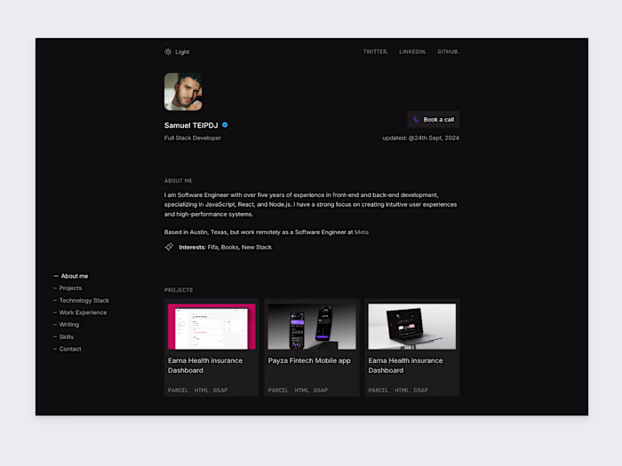 Skillsnap Developer Resume Project - Figma to Framer Development