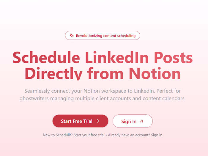 Schedullr - A notion to Linkedin Scheduling Tool