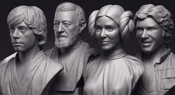 3d sculpting realistic bust for 3d printing. stl file