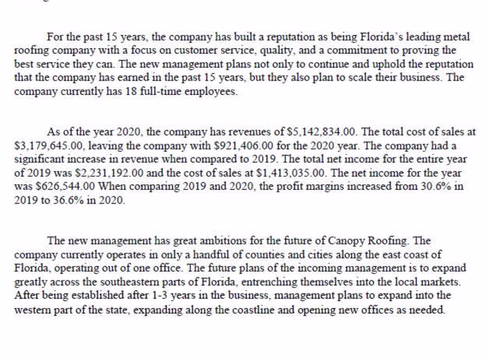 SBA-Approved Business Plan for Roofing Company Aquisition 