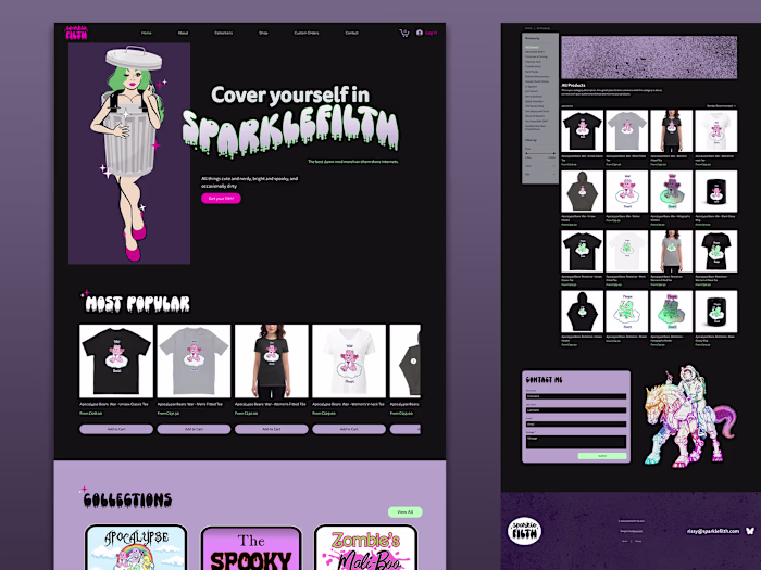 Website for Print Graphic Designer ✦ Sparklefilth