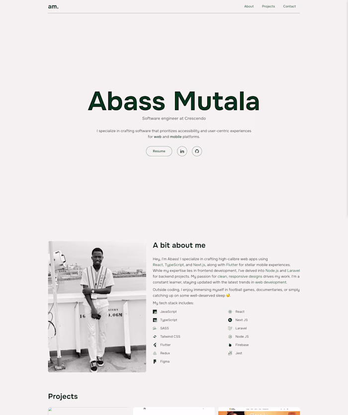 Personal portfolio website 