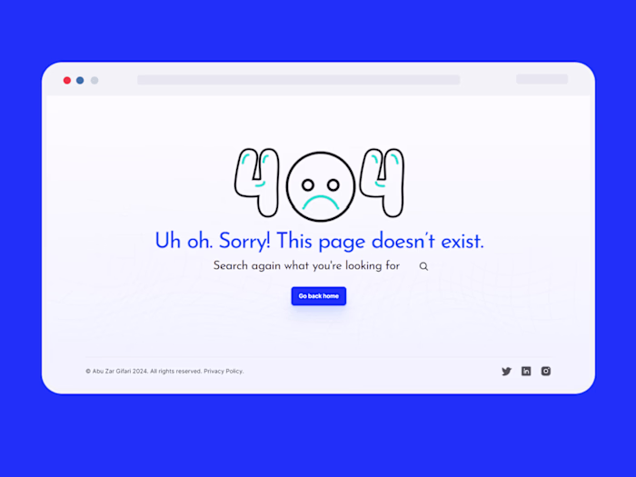 Framer 404 Error Page Design
