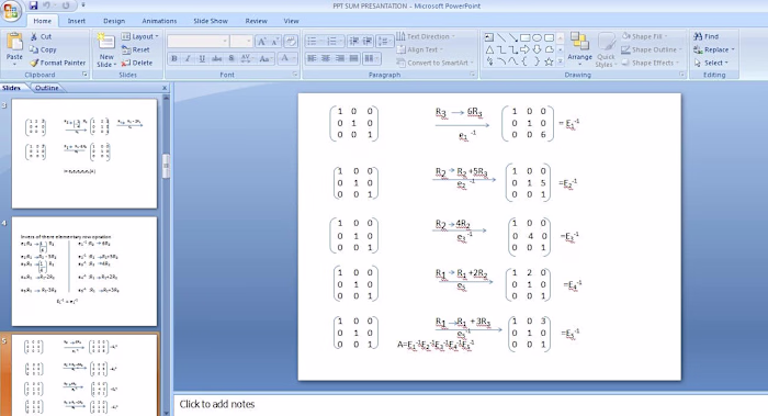 Power point presantation for maths sums