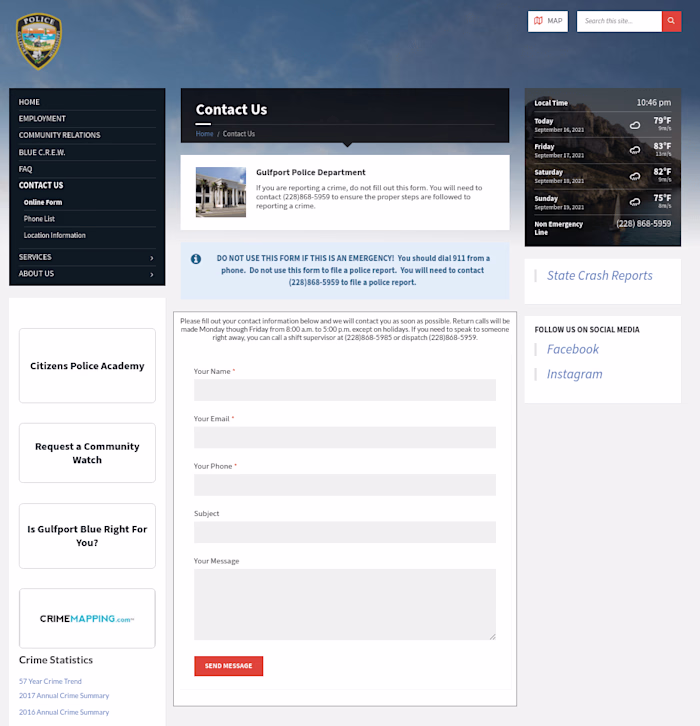 Gulfport Police Website
