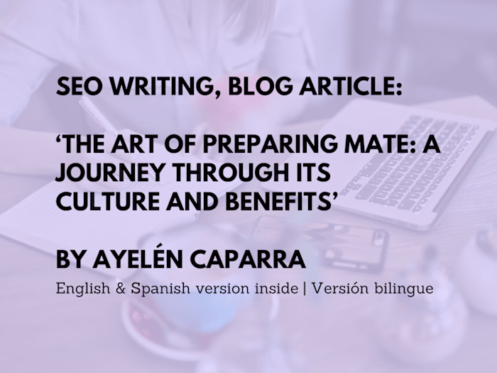 SEO optimized blog article: “The Art of Preparing Mate..."