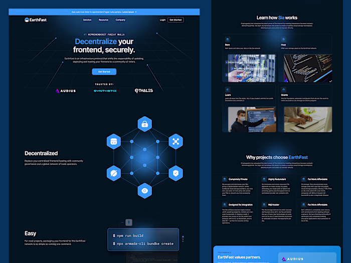 Earthfast - Descentralized Website Design