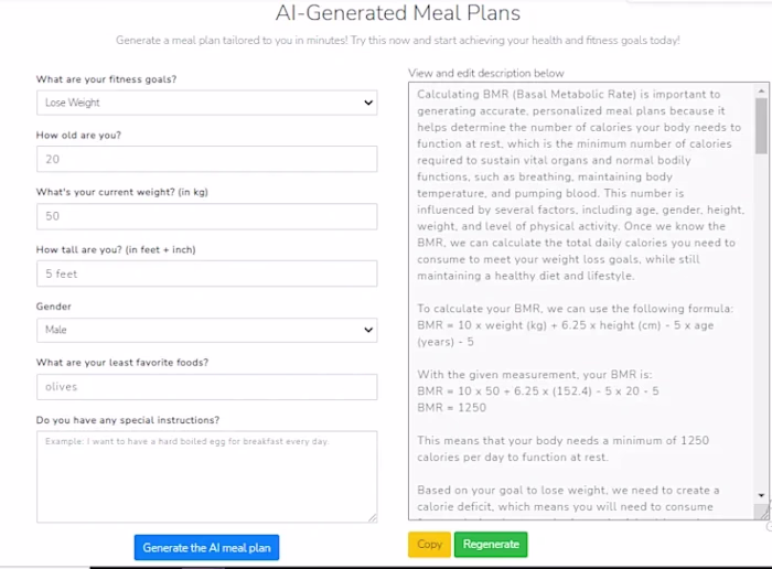 AI Meal Planner