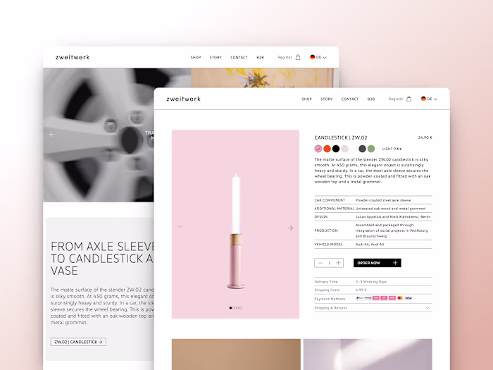 Zweitwerk Shop | Developed Custom Coded Store on Shopify