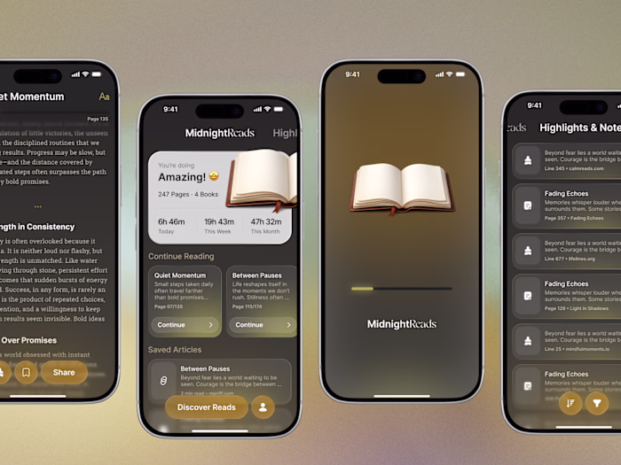 MidnightReads is a calm, distraction-free
