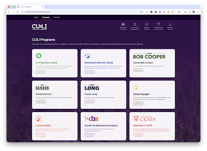 Clemson University Learning Institute Website Rebuild