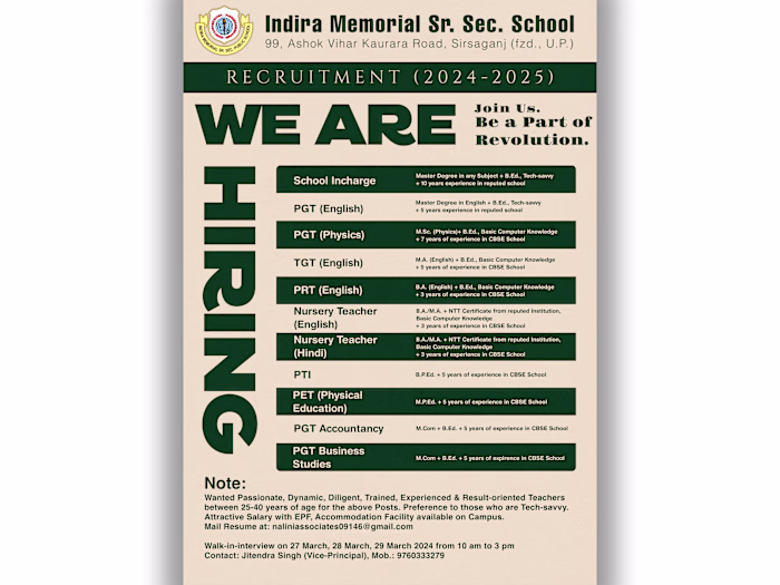 A clean, recruitment-focused poster design— crafted for high...