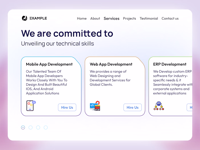 Our Services Page – Web UI Design