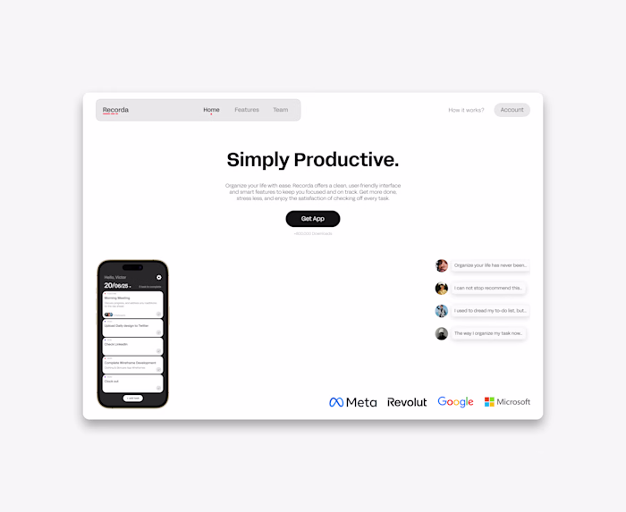 RECORDA | WEB & APP DESIGN