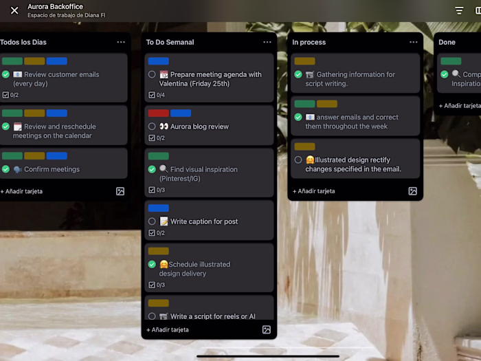 Project Board in Trello
