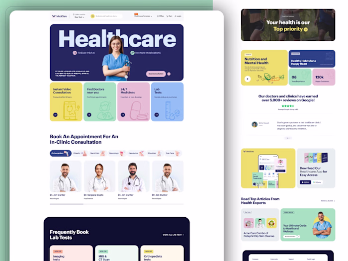Modern Healthcare Landing Page – Designed in Webflow