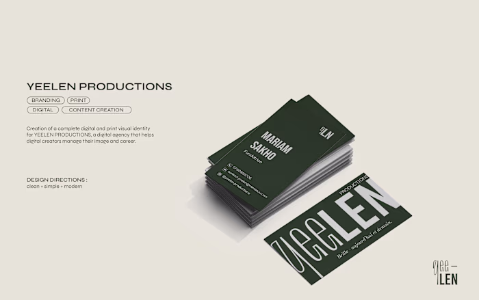 YEELEN PRODUCTIONS, a content creator agency - brand identity