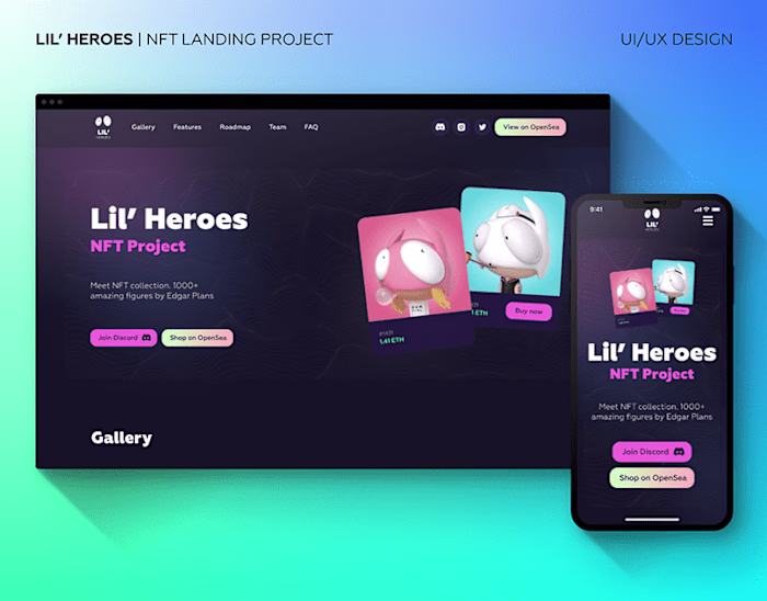 Lil Heroes | NFT Landing page on Behance
