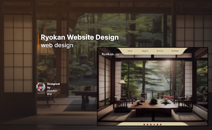 Website Designed on Figma for a Ryokan hotel