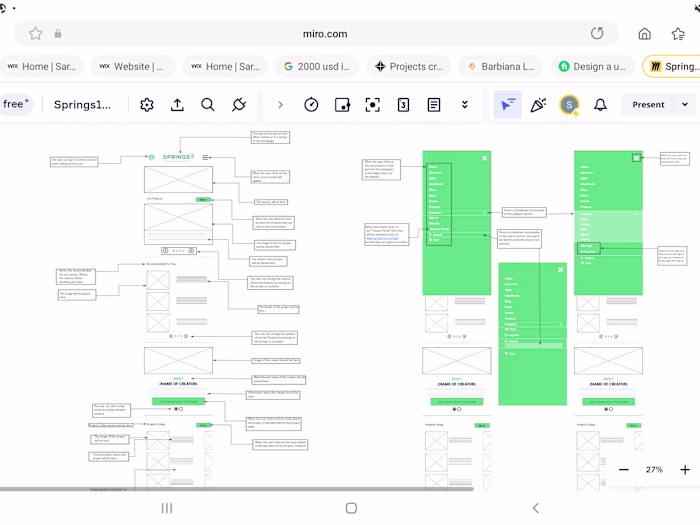 Springs15.com Mobile Web Wireframe