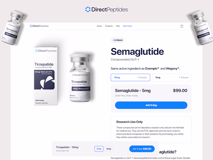 DirectPeptides Website Improvements