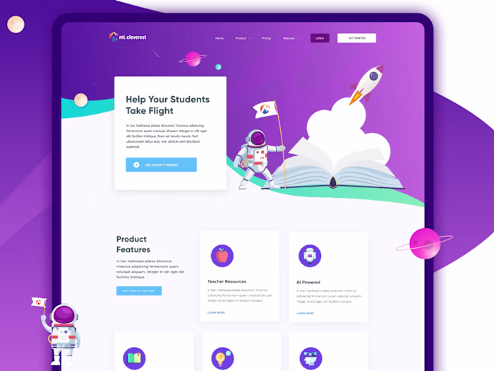 Website Design for Mt. Cleverest EdTech Startup