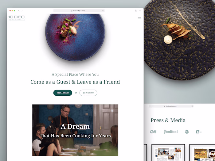 Dieci Boutique Restaurat - Website Redesign