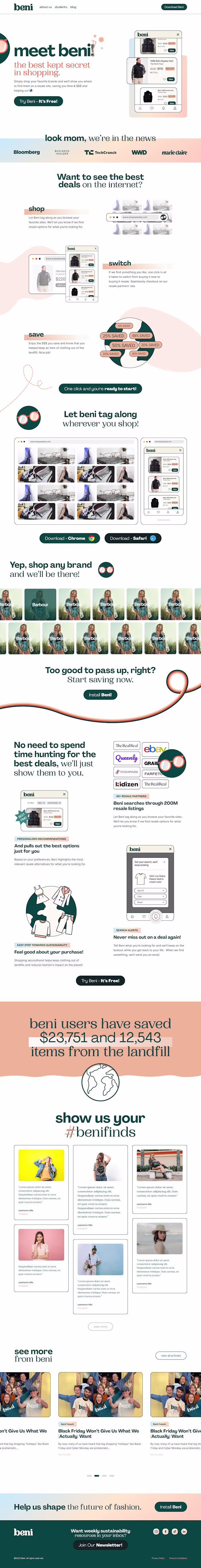 Webflow website for Beni