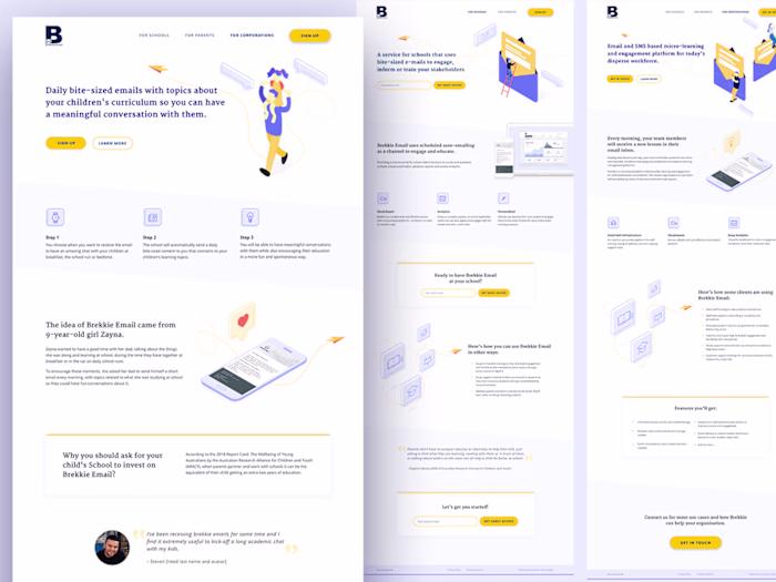 Landing pages for micro-learning startup