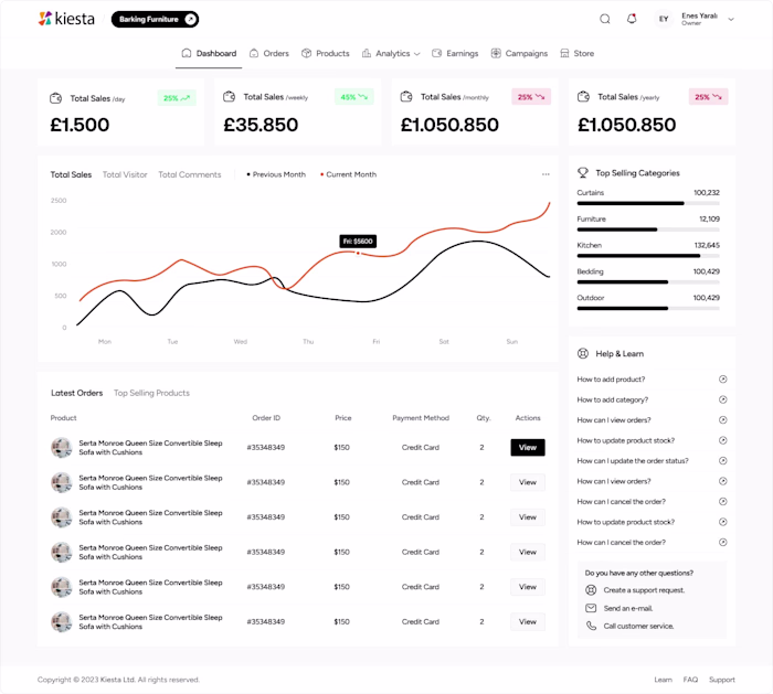 Kiesta Care | Marketplace Seller Panel