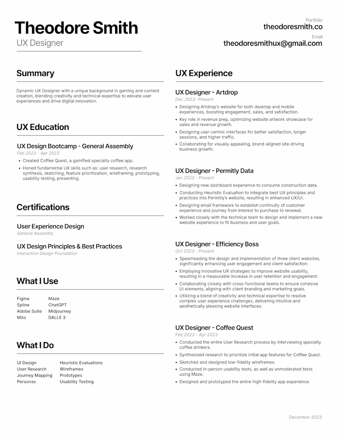 Resume - December 2023