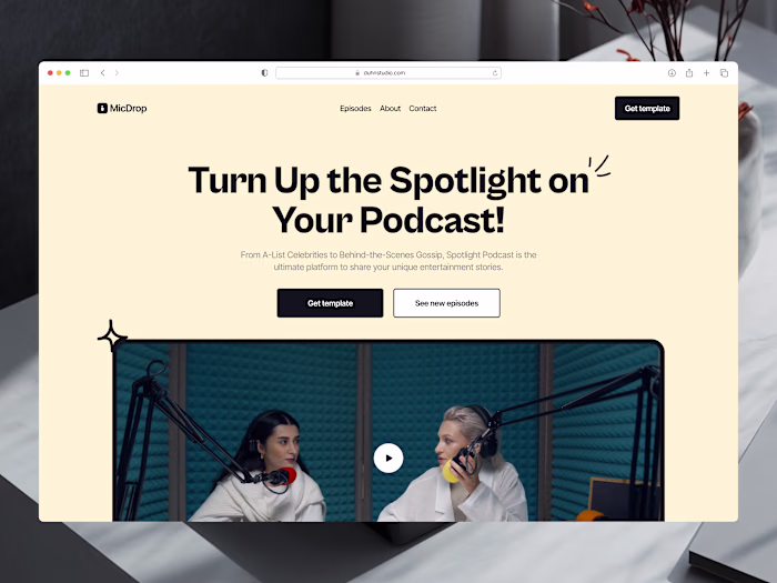 MicDrop – Podcast Framer Template