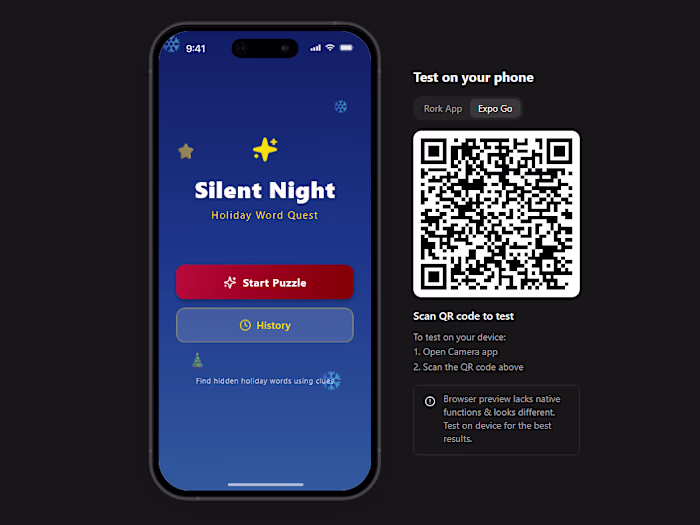 Silent Night: Holiday Word Quest A holiday-themed word puzzl...