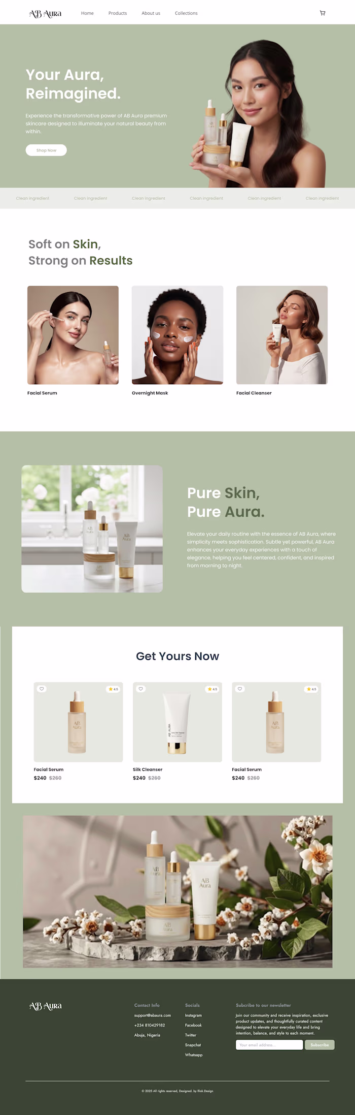 Skin care E-commerce website 