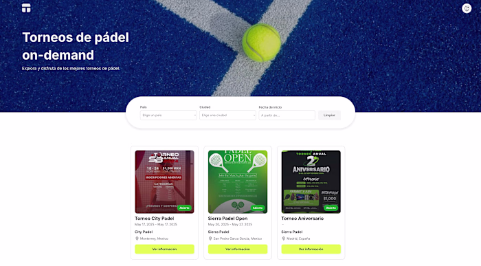 Tourney.mx | Tournament Marketplace & Sports Club Management App