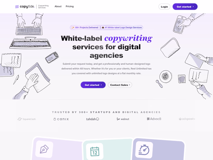 Designed a conversion-focused landing page for Copytide, a w...