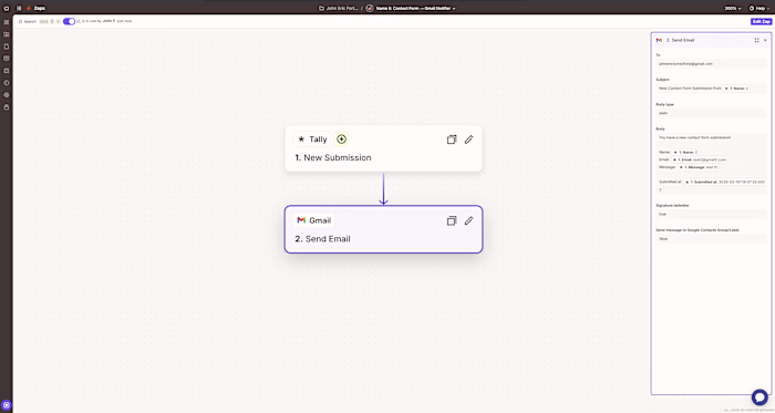 Contact Form → Gmail Notifier
Built