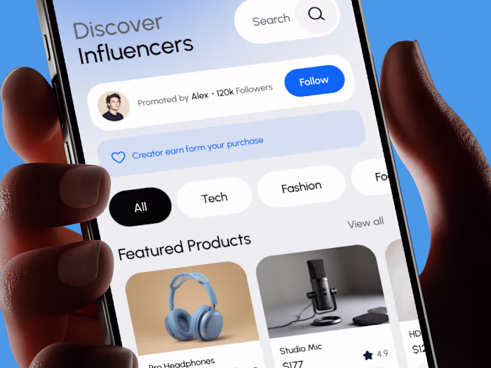 Influencer Marketplace App UI/UX Design