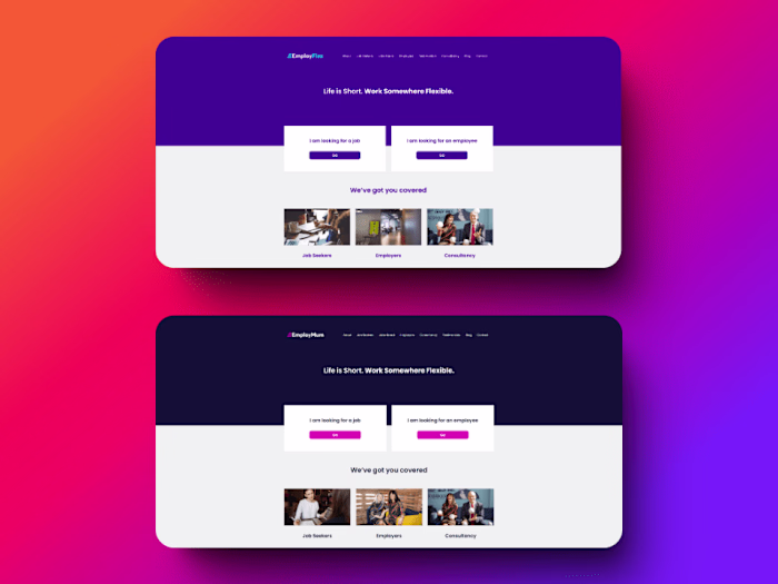 EmployFlex / EmployMum (Custom WordPress Theme)