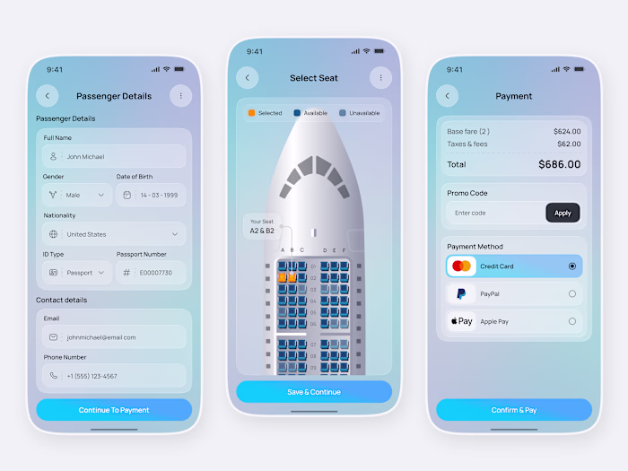 Flight Booking Mobile App UI/UX