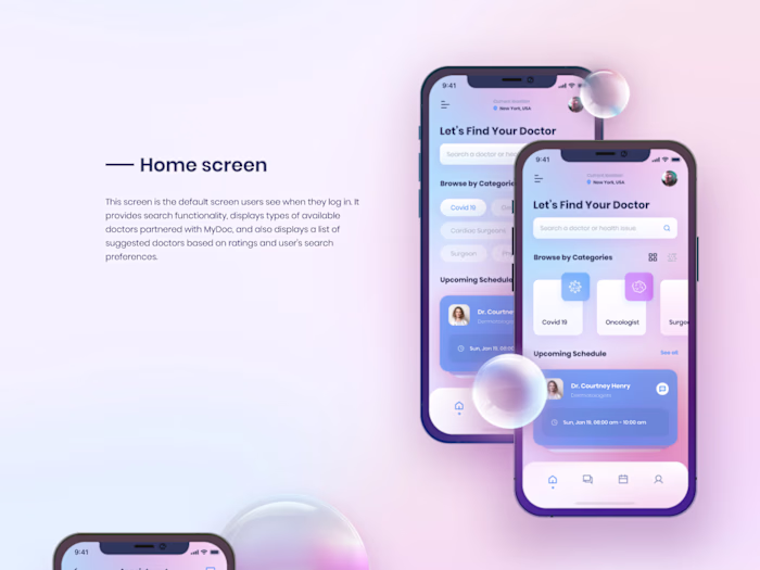 MyDoc - Healthcare Mobile App UX/UI Design