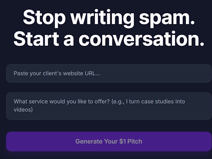 Here's my submission, FirstColdEmail.ai (http://FirstColdEma...