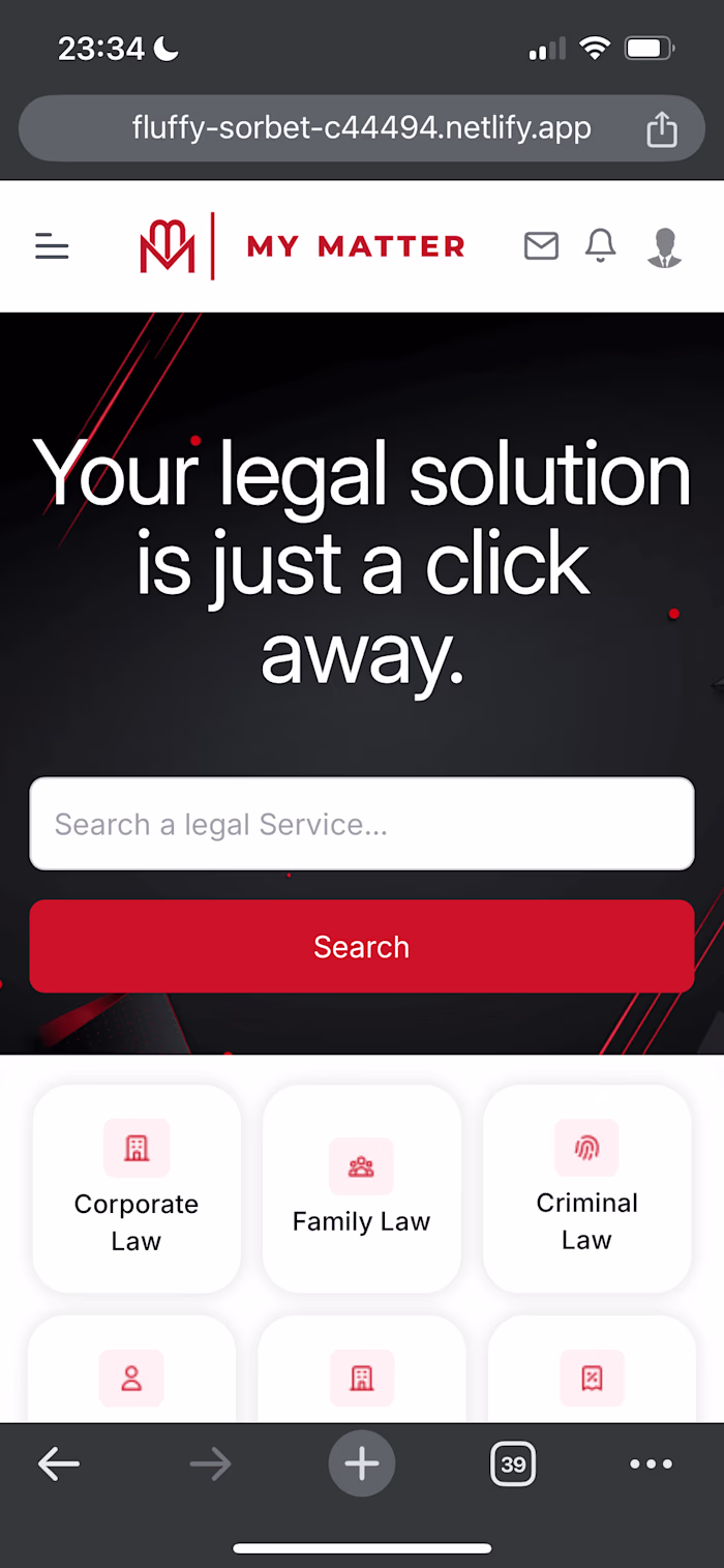 Legal Matchmaking Platform: A Portfolio Project