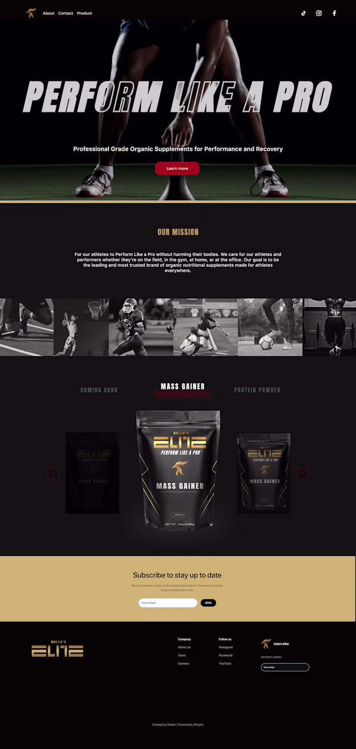 Web Design - Protein Brand