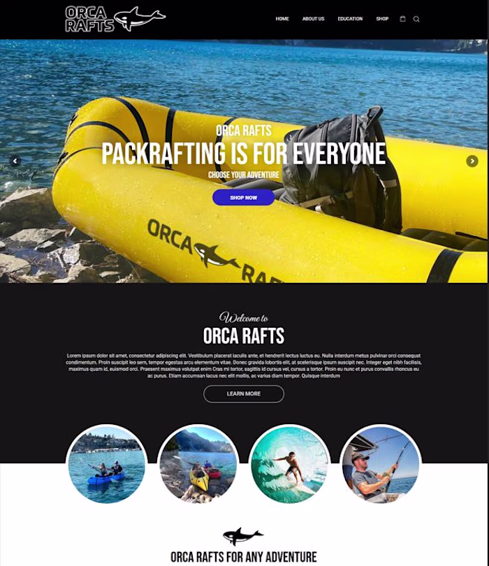 Orca Rafts E-Commerce Website Design