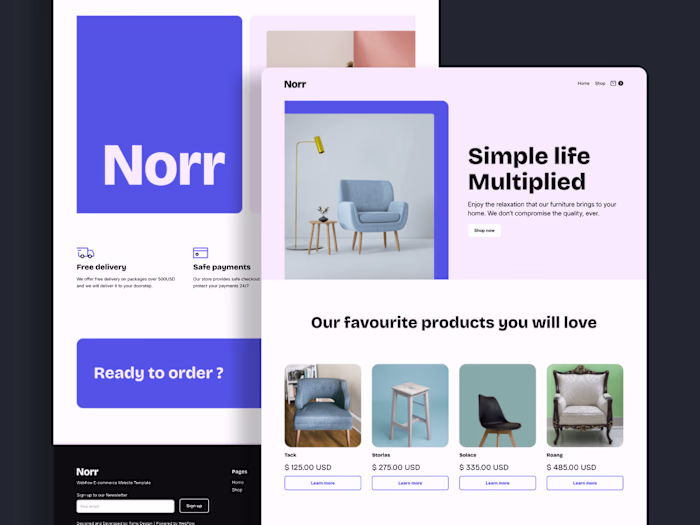 Norr -  Furniture and Interior Business Webflow Template