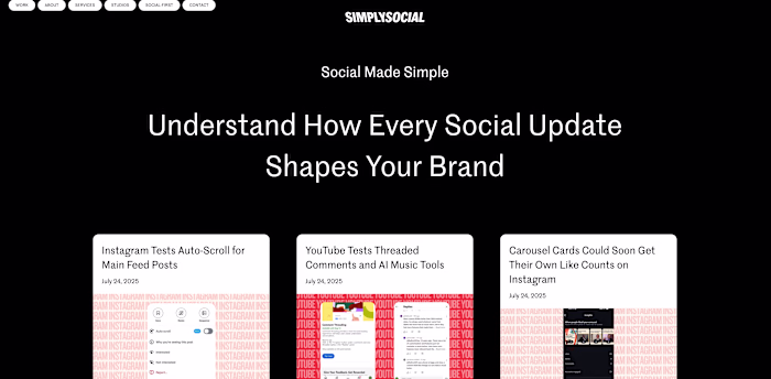 News CMS Page Development for Simply Social